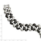 Stainless Steel Polished with Black Ceramic Bracelet