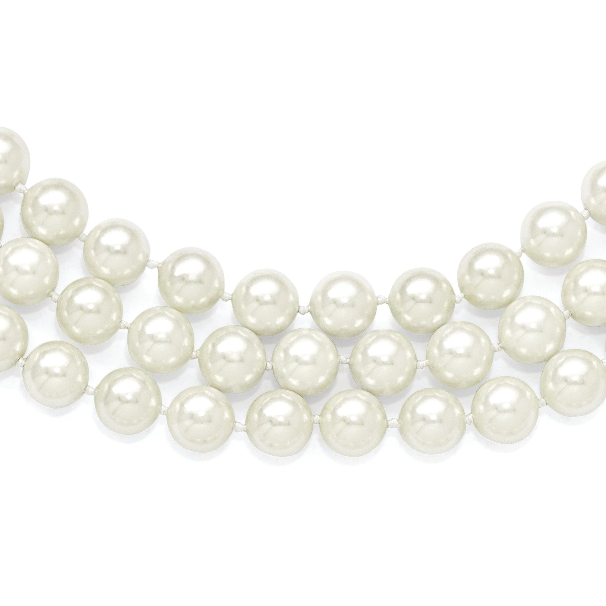 Sophia Jewelers Sterling Silver Shell Pearl Hand-Knotted Necklace Gift Ready Main image