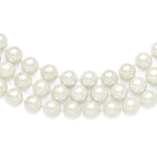 Sophia Jewelers Sterling Silver Shell Pearl Hand-Knotted Necklace Gift Ready