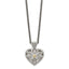 Shey Couture Sterling Silver Antiqued with 14K Accent 18 Inch Diamond Vintage Heart Necklace