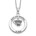 Sentimental Expressions Sterling Silver Rhodium-plated Antiqued Serve One Another 18in Necklace