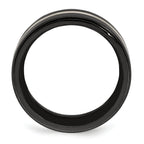 Edward Mirell Titanium Black Ti & Sterling Silver Inlay 10mm Band