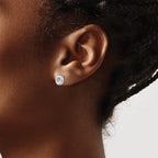 Sophia Jewelers Sterling Silver Diamond Stud Earrings Gift Ready Polished Finish
