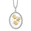 Sterling Silver Gold-Plated Unisex Necklace with Hand Print Pendant 18in