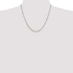 Sterling Silver Rhodium-plated 3.5mm Diamond-cut Rolo Chain