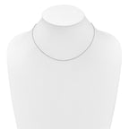 1.0mm 10K White Gold Spiga Wheat Chain
