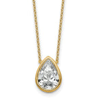 Pear Lab-Grown Diamond Bezel Pendant in 14K Yellow Gold (3 ct.) - Sophia Jewelers