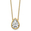 14k 3ct Cert Lab Grown Diamond VS+ F+ Pear  Bezel Pendant