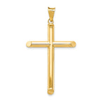14K Gold Polished 3D Tube Cross Pendant by Sophia Jewelers