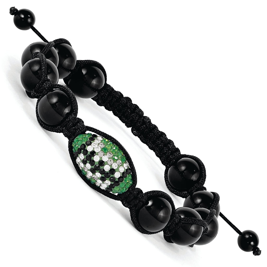 Crystal Onyx Macrame Bracelet with Adjustable Elegant Design