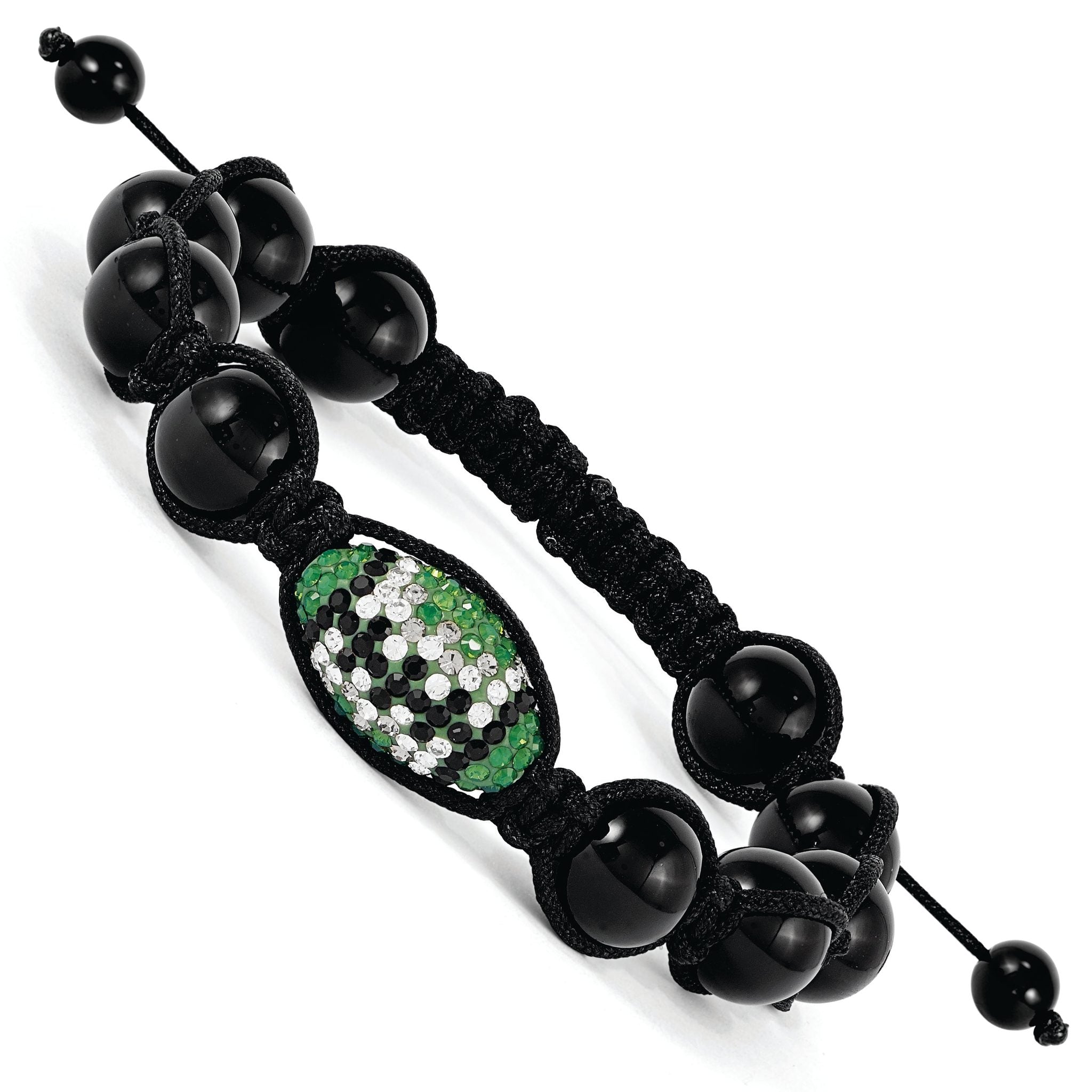 Crystal Onyx Macrame Bracelet with Adjustable Elegant Design