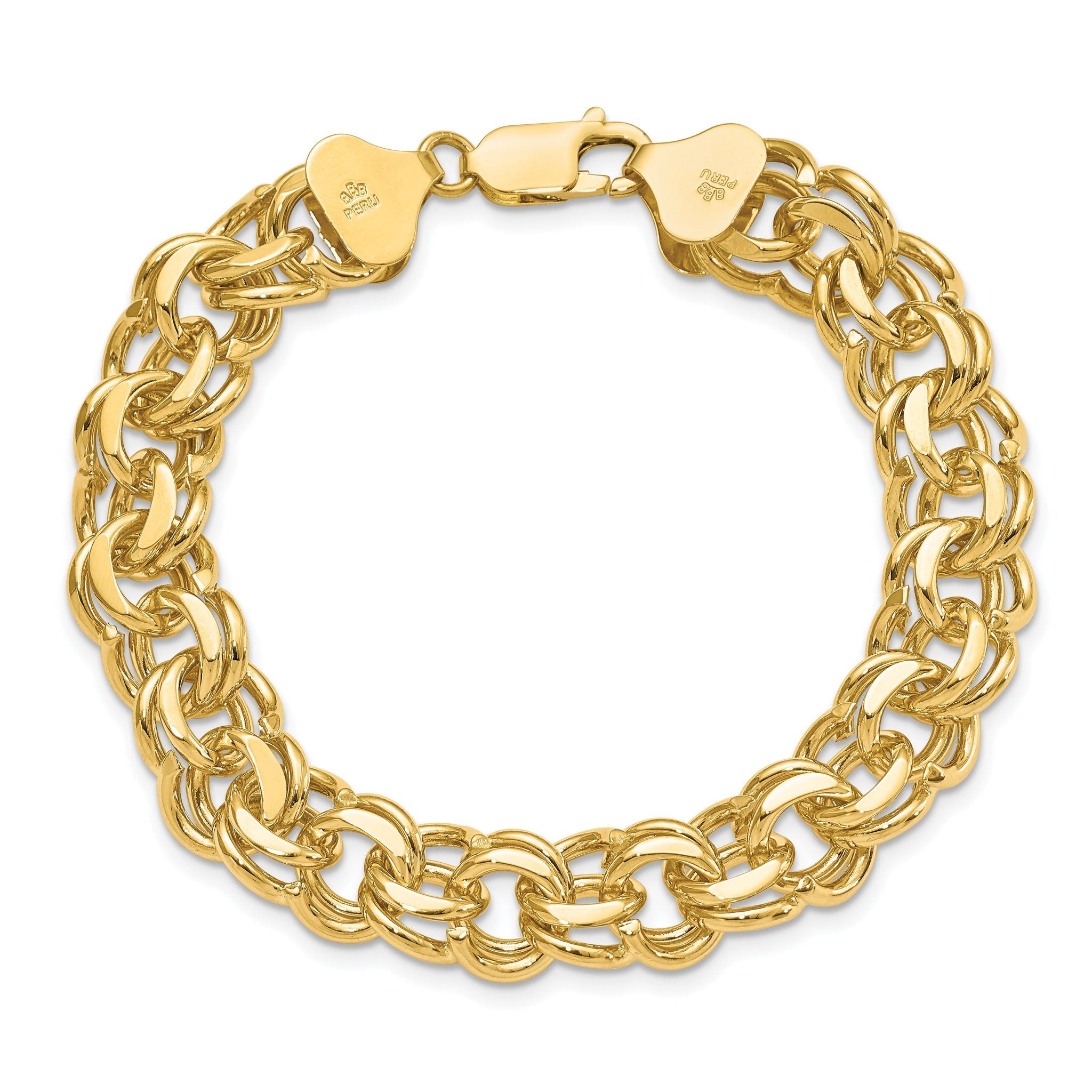 14k Double Link Charm Bracelet