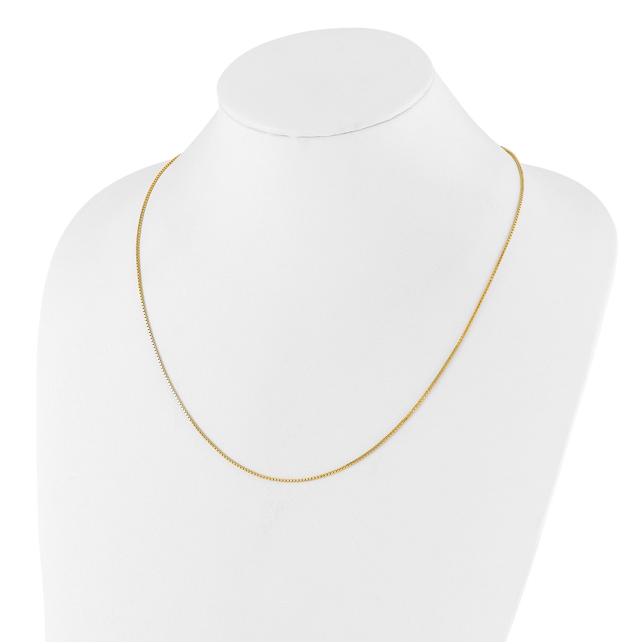 Sterling Silver Gold-plated Adjustable 1.1mm Box Chain