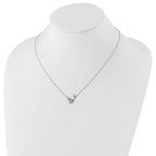 White Ice Sterling Silver Rhodium-plated 18 Inch Diamond Cat Necklace
