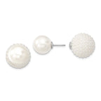 Majestik Rhodium-Plated Sterling Silver Front Back Shell Pearl Earrings
