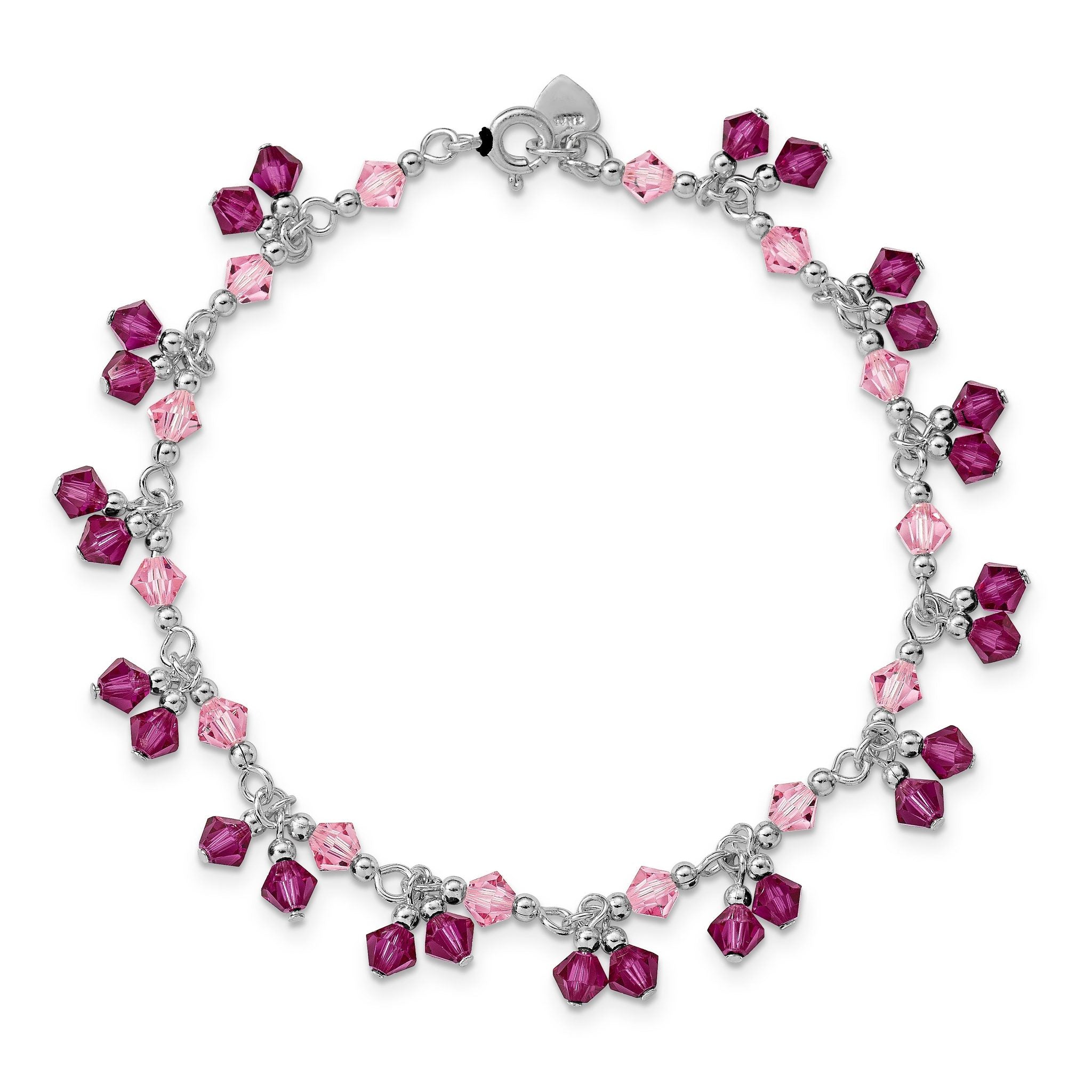 Sterling Silver Pink Crystal Bracelet