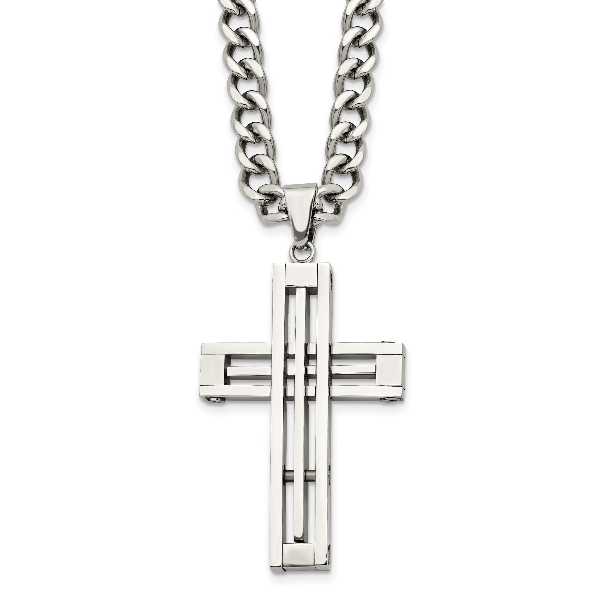 Cross Pendant Necklace in Stainless Steel, 22 in. Main image