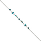Sterling Silver Antiqued Turquoise Beaded Anklet