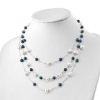 Sterling Silver Multi-Color Freshwater Pearl Necklace with Extender