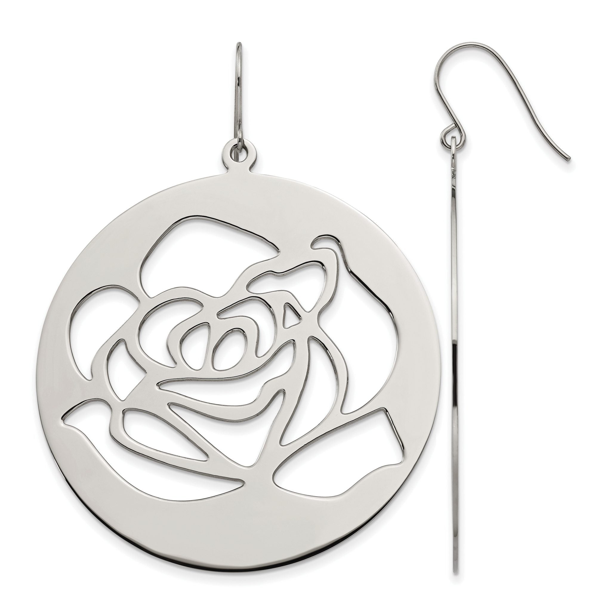 Stainless Steel Polished Drop Dangle Earrings for Women