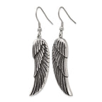 Stainless Steel Polished & Antiqued Drop Dangle Earrings for Women