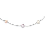Sophia Jewelers Sterling Silver Multi-Color Pearl Cable Necklace 18 Polished