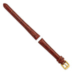 Havana Crocodile-Grain Leather Watch Band, 16mm