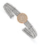 Sterling Silver Crystal Cuff with Rhodium-Plated Flexible Design