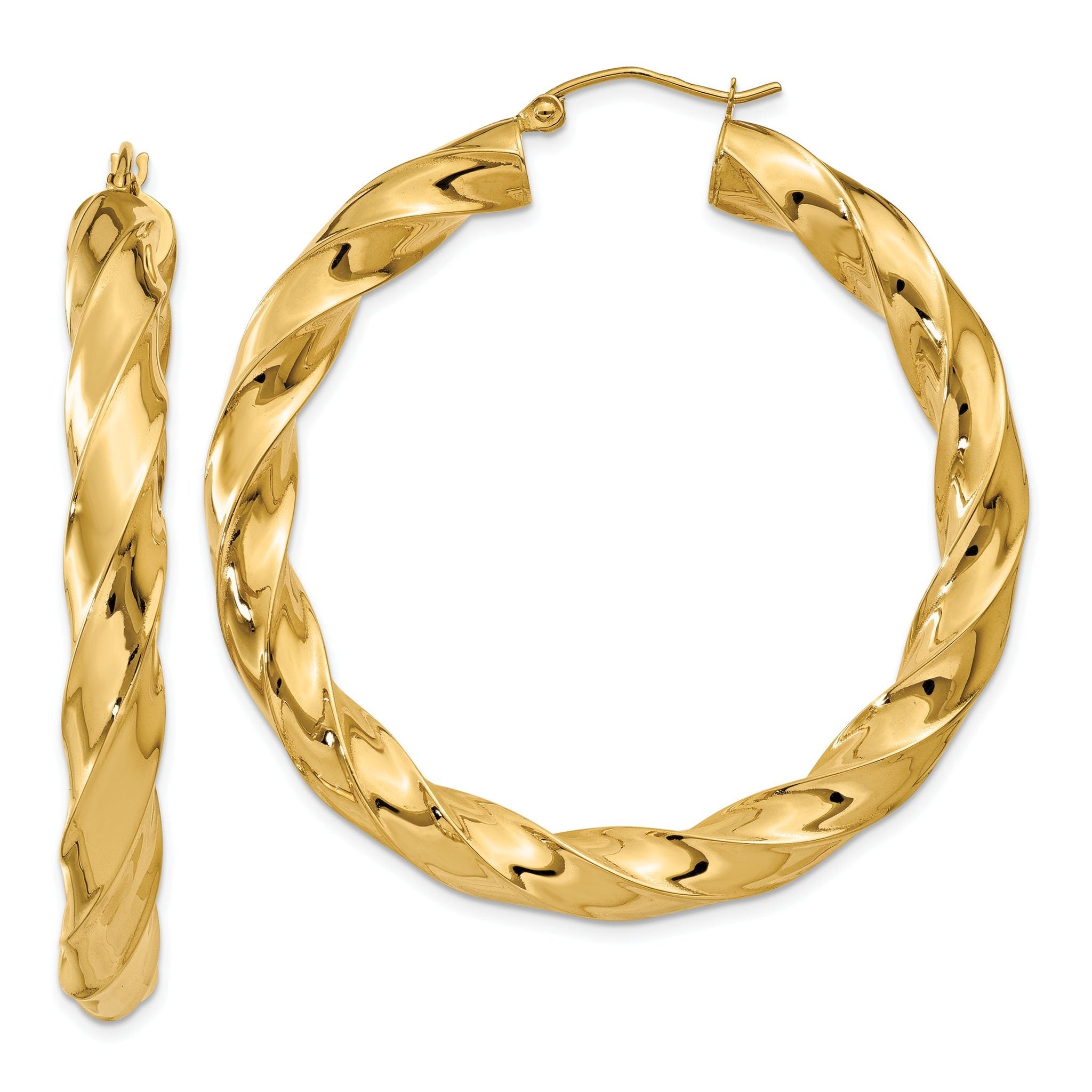 14k Polished 5.0mm Twisted Hoop Earrings Main image