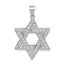 Sterling Silver Rhodium-Plated CZ Star of David Pendant Polished Finish