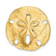 14K Gold Polished Sand Dollar Slide Pendant Fits 8mm Omega