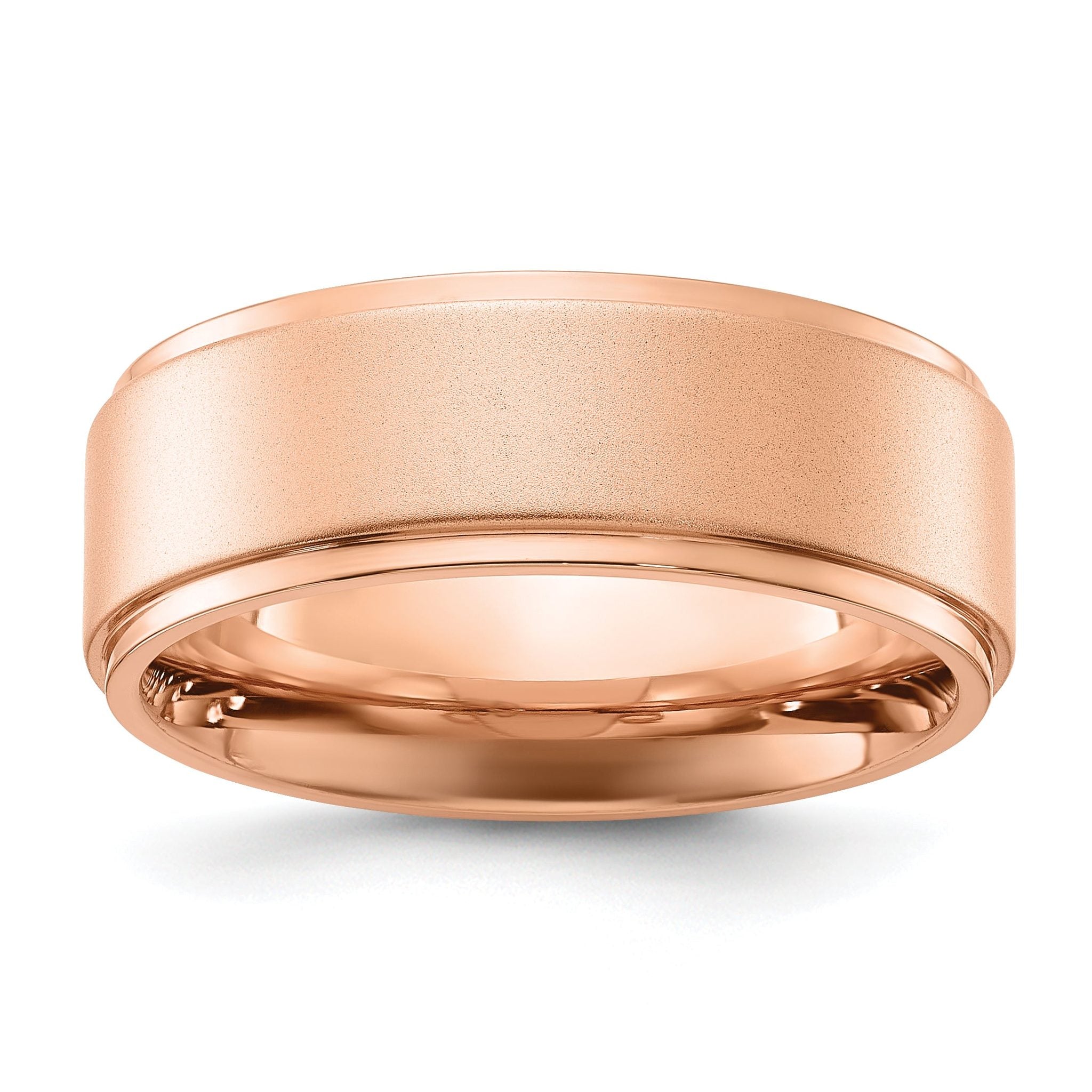 Two-Tone Wedding Band in Stainless Steel & Rose, 8mm
