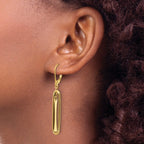 14K Polished Dangle Leverback Earrings