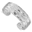 Elegant Sterling Silver 925 Rhodium-plated Textured Cuff Bracelet for Women
