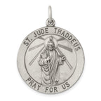 Sterling Silver 925 St. Jude Medal Pendant Engravable Vintage Charm