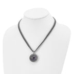 Reversible Blue Sandstone Necklace in Stainless Steel