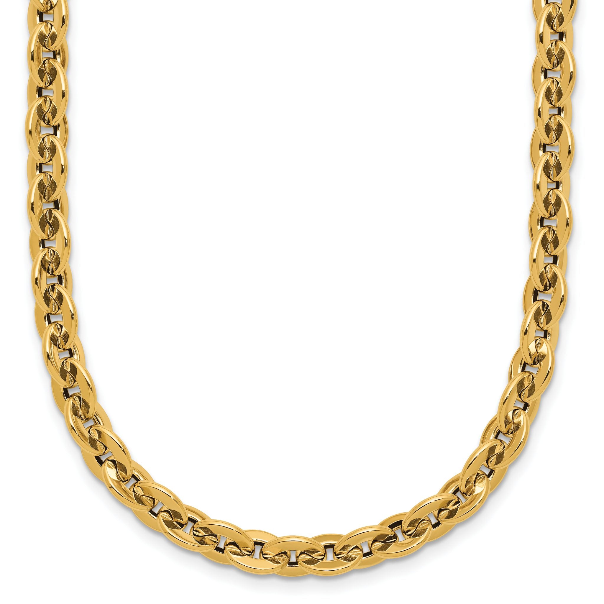 14K Polished Fancy Round Link Necklace Main image
