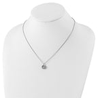 Sophia Jewelers Sterling Silver CZ Circle Necklace with Rhodium Finish, Gift Ready