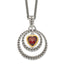 Shey Couture Sterling Silver Gold-tone Flash Gold-plated 18 Inch Antiqued Checkerboard Garnet Heart Necklace