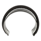 Stainless Steel Polished with Leather Cuff Bangle Bracelet for Women