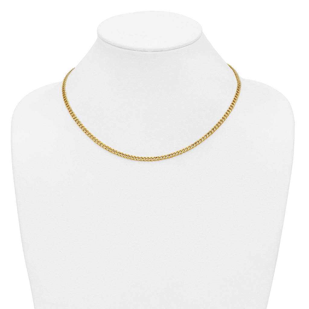 14K Gold Filled Bold Curb Chain Necklace in 3.5mm Width