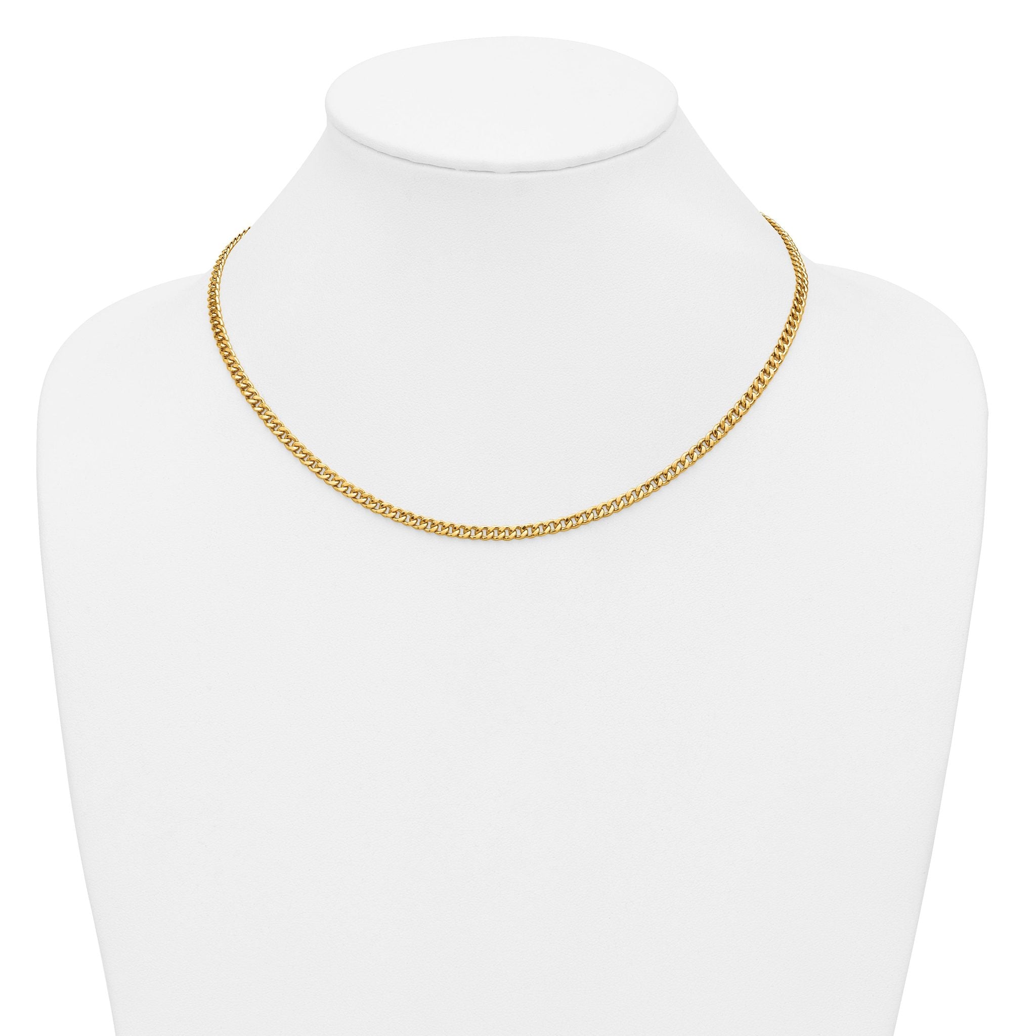 14K Gold Filled Bold Curb Chain Necklace in 3.5mm Width