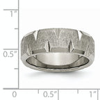 Beveled Edge Wedding Band in Titanium, 8mm Brushed