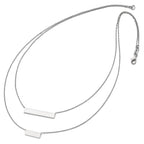 Polished Double Bar Necklace in Sterling Silver
