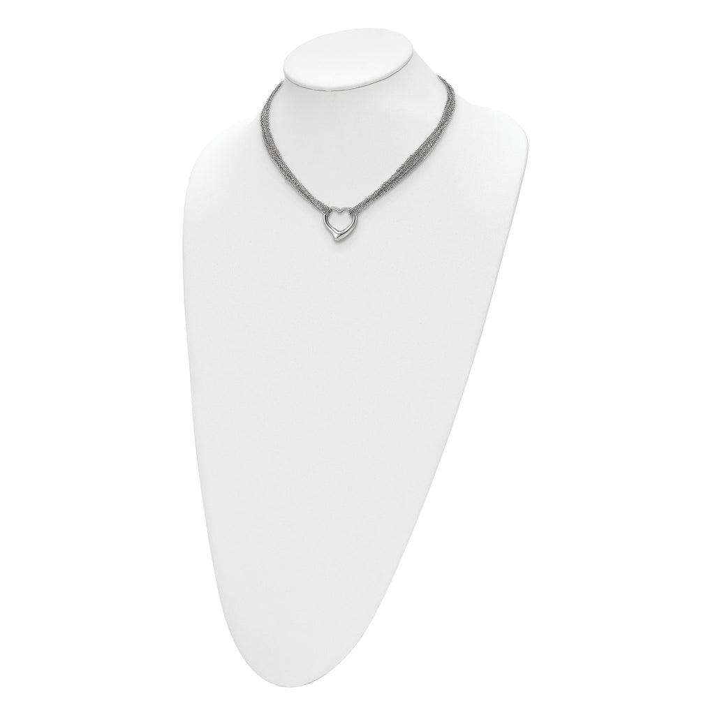 Heart Multi-Strand Necklace in Stainless Steel