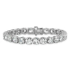 14k White Gold  25 carat Lab Grown Diamond VS+ F+ Complete Tennis Bracelet