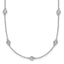 14k White Gold Complete 3/4 carat Bezel-set Diamond and Cable Chain 13-Station 16 inch Necklace