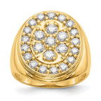 14k 2 carat AA Diamond Mens Cluster Ring