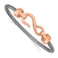 Stainless Steel Polished Flexible Wire Rose IP-plated Hook Bangle Bracelet for Women