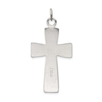 Sterling Silver 925 INRI Crucifix Pendant with Platinum Plating Polished Finish